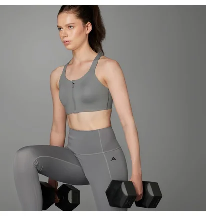 Топ жіночий Adidas Tlrd Impact Luxe High-Support Zip Bra Grey IT6656
