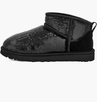 Угги женские UGG Classic Ultra Mini Mirror Ball Boots Black 1151616-BLK