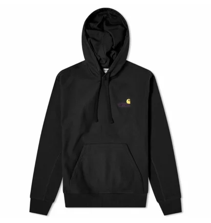 Худі чоловіче Carhartt Hooded American Script Sweat Black I028279-8900