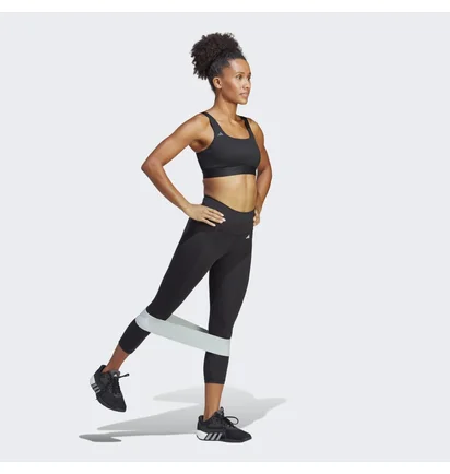 Леггинсы женские Adidas Optime Stash Pocket High-Waisted 3/4 Leggings Black Hs9932