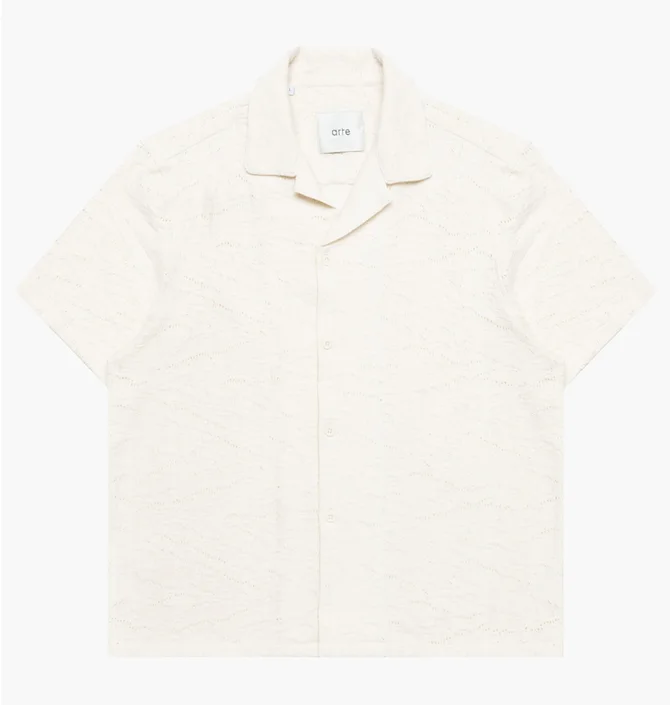 Рубашка мужская Arte Antwerp Crochet Beige SS25-233S