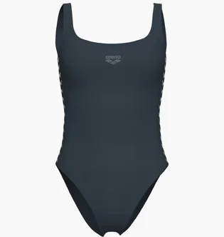 Купальник женский Arena Team Stripe Swimsuit U Back Grey 007058-550