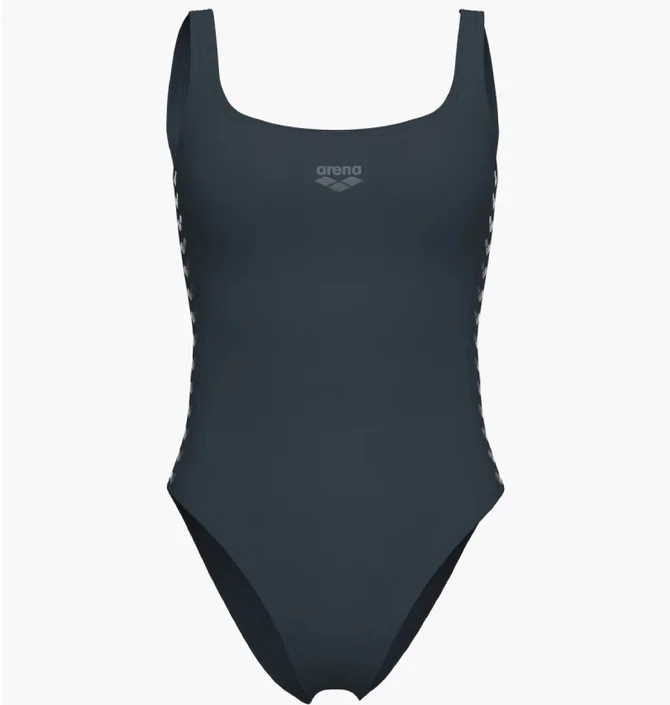 Купальник женский Arena Team Stripe Swimsuit U Back Grey 007058-550