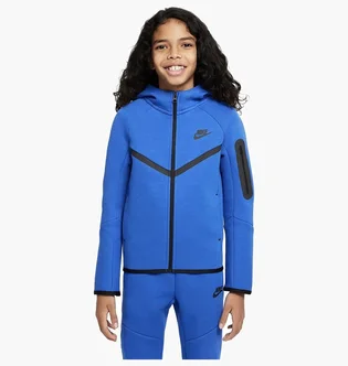 Толстовка детская Nike Sportswear Tech Fleece Big Kids Full-Zip Hoodie Blue HV5867-480