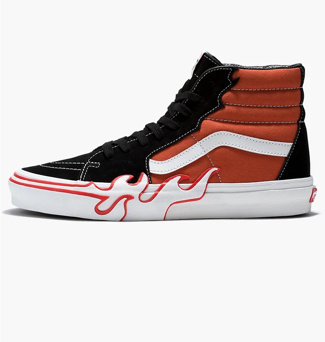 Кеды унисекс Vans Sk8-Hi Flame Shoe Red/Black VN0005UJGWP
