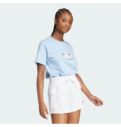 Футболка женская Adidas Doodle Hunt Light Blue JM4383