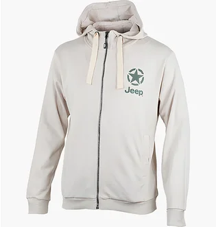 Толстовка чоловіча Jeep Hooded Sweatshirt Full Zip Star&Jeep Beige O102572-J868
