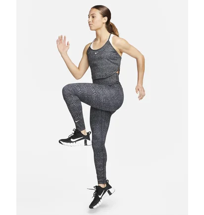 Леггинсы женские Nike One Df Hr 7/8 Tght Aop Grey DX0162-010
