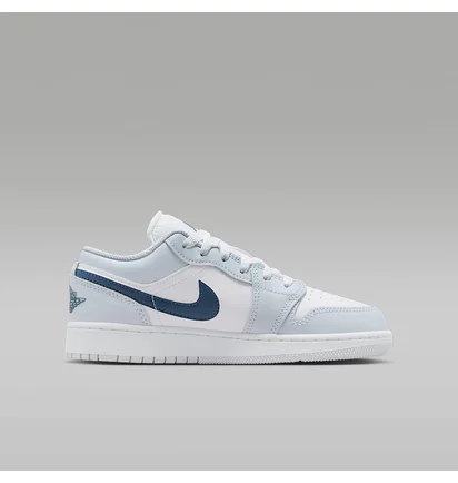 Кроссовки детские Air Jordan 1 Low White/Light Blue 553560-104