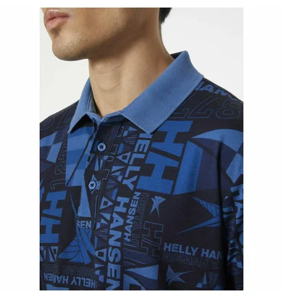 Поло мужское Helly Hansen Newport Polo Black/Blue 34304-585