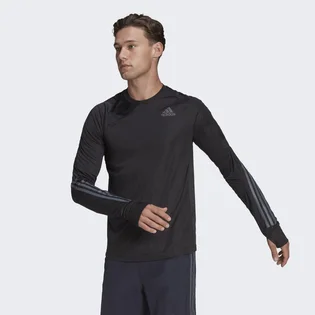 Лонгслів чоловічий Adidas Run Icon Full Reflective 3-Stripes Long Sleeve Tee Black HB7434
