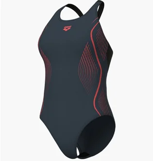 Купальник женский Arena Grid Swimsuit V Back Graphic Blue 010263-550
