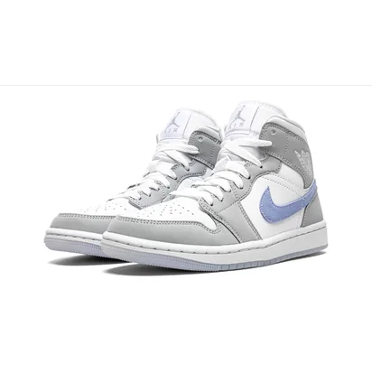 Кроссовки женские Air Jordan Wmns 1 Mid White/Grey BQ6472-105