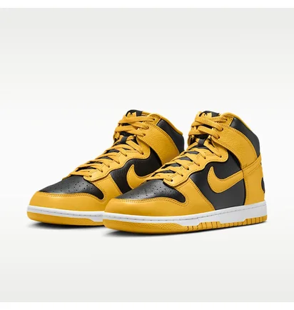 Кросівки чоловічі Nike Dunk High Retro Premium MenS Shoes Black/Yellow HJ4320-001