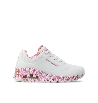 Кроссовки женские Skechers Uno Loving Love White 155506-WRPK