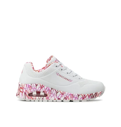 Кроссовки женские Skechers Uno Loving Love White 155506-WRPK