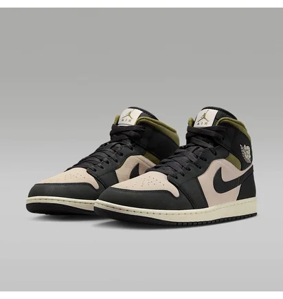 Кроссовки мужские Air Jordan 1 Mid Se Black/Beige HV4091-102