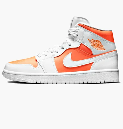 Кроссовки женские Air Jordan 1 Mid Se Wmns White/Orange CZ0774-800