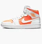 Кроссовки женские Air Jordan 1 Mid Se Wmns White/Orange CZ0774-800