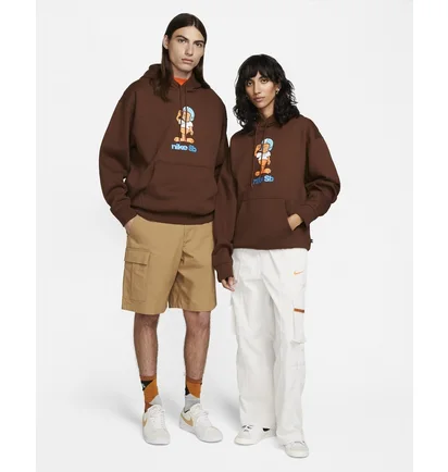 Худи унисекс Nike Sb Fleece Skate Pullover Hoodie Brown FN0547-259