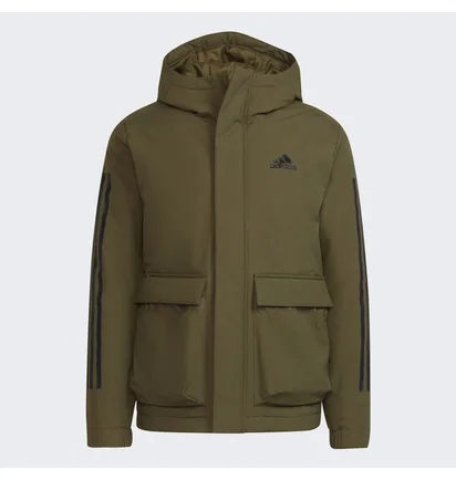 Куртка мужская Adidas Utilitas 3-Stripes Hooded Jacket Olive GT1691