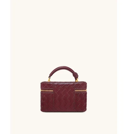 Сумка жіноча JW PEI Cleo Woven Texture Box Shape Top Handle Bag Bordo BB2025BG131450JWP