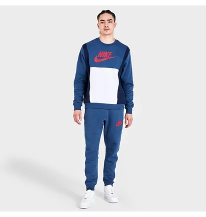 Свитшот унисекс Nike Sportswear Hybrid Fleece Crewneck Sweatshirt Blue Do7230-410