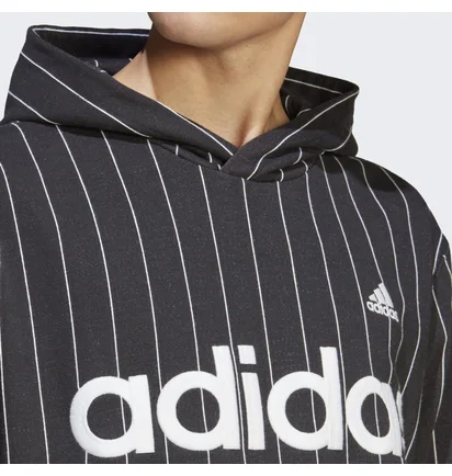 Худи мужское Adidas Pinstripe Fleece Hoodie Black Ib8381