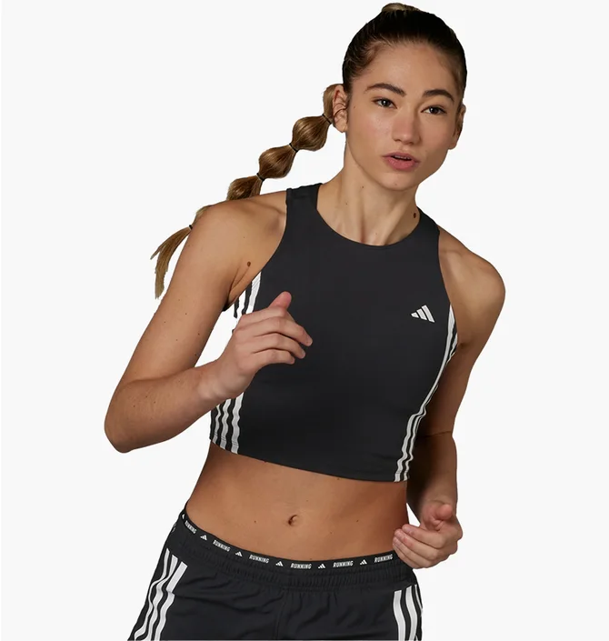 ᐉ Топ женский Adidas Own The Run 3-Stripes Tank Top Black IK5019