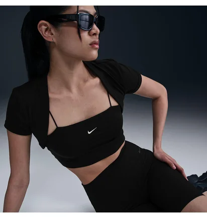 Топ женский Nike Tight Cropped Mini-Rib 2-In-1 Top Black HJ1299-010