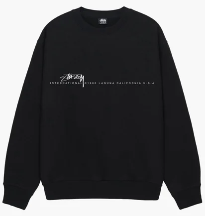 Свитшот унисекс Stussy Smooth 80 Black 1915080-0001