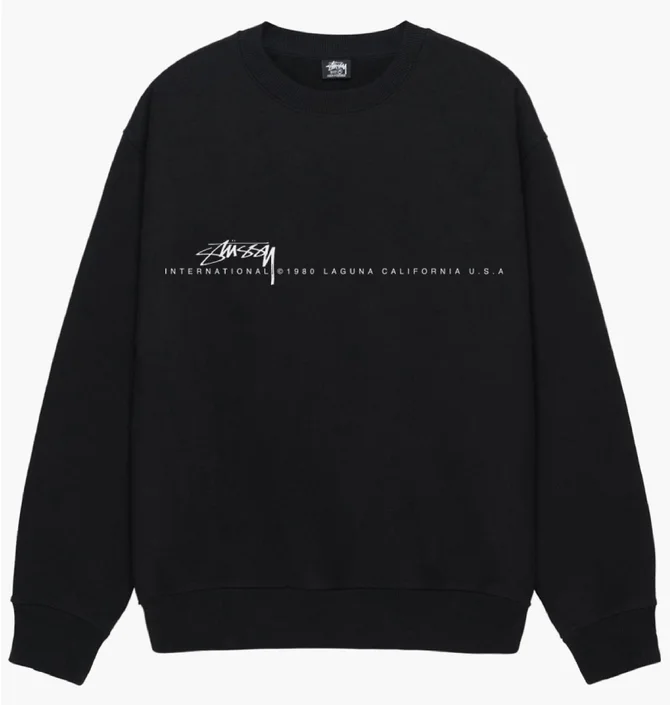 Свитшот унисекс Stussy Smooth 80 Black 1915080-0001