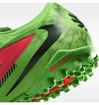 Бутсы унисекс Nike Reactx Phantom 6 Low Pro Tf Eh Green/Red IH1788-603