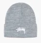 Шапка унисекс Stussy Stock Cuff Beanie Grey 1321020-0217