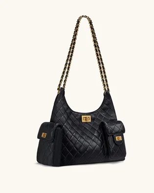 Сумка жіноча JW PEI Vivian Quilted Chain Shoulder Bag Black BB2025BG131429JWP