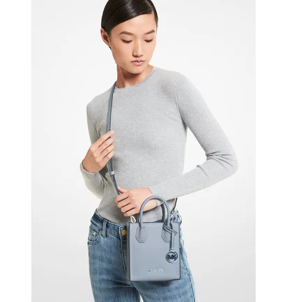 Сумка женская Michael Kors Mercer Extra-Small Pebbled Leather Crossbody Bag Light Blue 35H1SM9C0L-PALE-BLUE-69174
