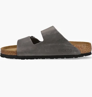 Тапочки мужские BIRKENSTOCK Arizona Oiled Leather Soft Footbed Sandals Grey 552801