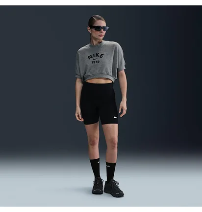 Топ жіночий Nike Sportswear Collection WomenS Crew-Neck Short-Sleeve Cropped French Terry Top Grey HJ0224-091