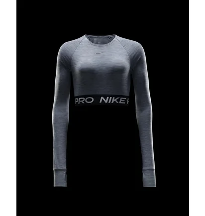 Топ женский Nike Pro Dri-Fit Cropped Long-Sleeve Top Grey FV5484-084