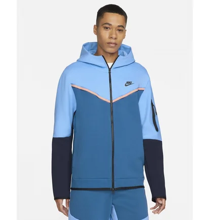 Толстовка чоловіча Nike Sportswear Tech Fleece MenS Full-Zip Hoodie Light Blue CU4489-412