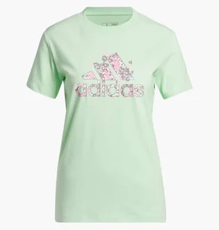 Футболка жіноча Adidas Floral Badge Of Sport Graphic Green IZ1980