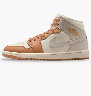 Кросівки жіночі Air Jordan 1 Mid Beige/Brown BQ6472-118