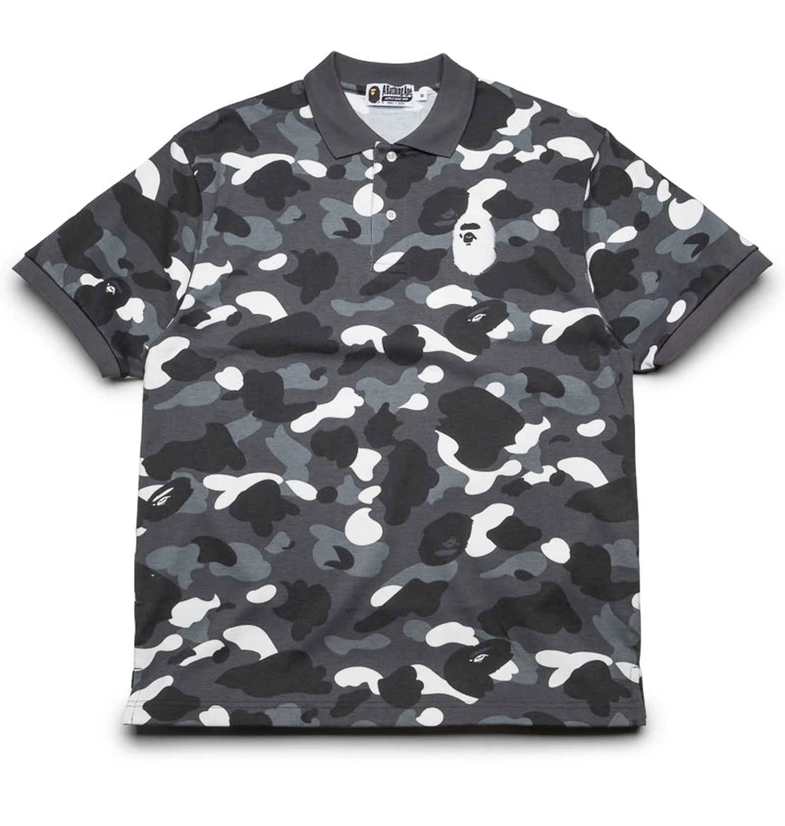 ᐉ Поло чоловіче Bape City Camo Ape Head Polo Grey 001POK301003M
