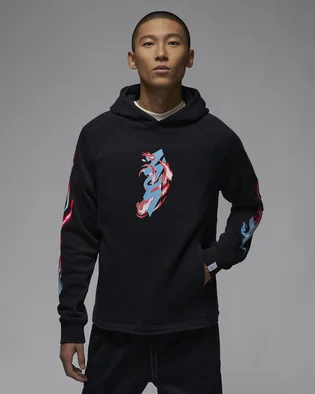 Худі чоловіче Air Jordan Zion Graphic Fleece Pullover Hoodie Black FN5342-010