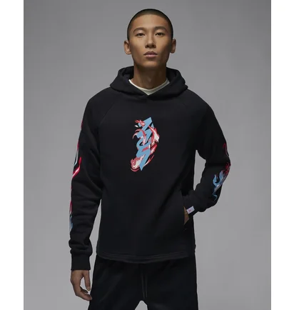 Худі чоловіче Air Jordan Zion Graphic Fleece Pullover Hoodie Black FN5342-010