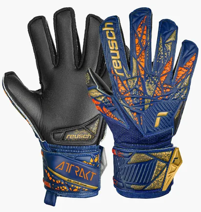 Рукавиці воротарські дитячі Reusch Attract Silver Junior Black/Blue 5472215-4411