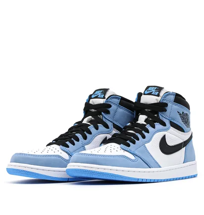 Кросівки чоловічі Air Jordan 1 High Black University Light Blue/White 555088-134