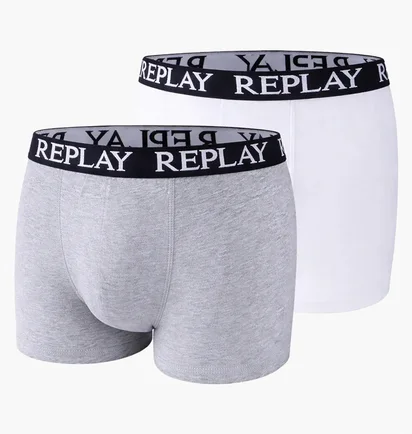 Трусы мужские Replay Basic Logo (2 шт) Grey 11552439