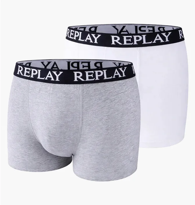 Трусы мужские Replay Basic Logo (2 шт) Grey 11552439