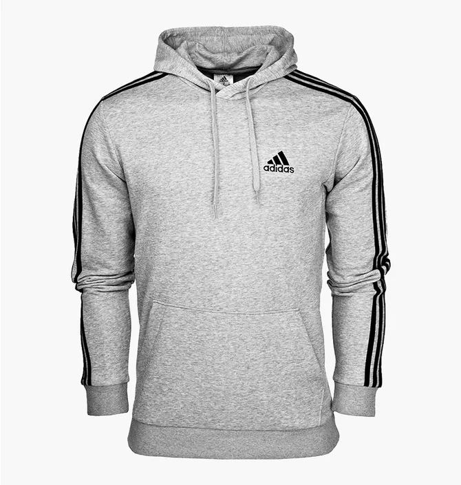 Худи мужское Adidas Essentials Fleece 3-Stripes Grey GK9084